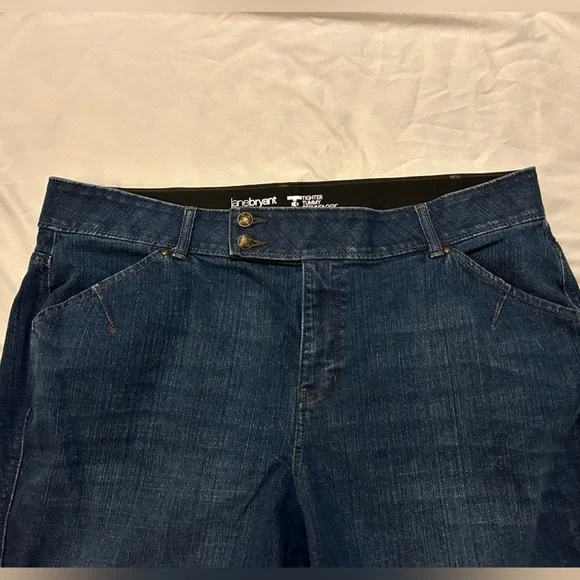 Lane Bryant Tight Tummy Tech flare Jeans Dark Wash size 22 - Picture 4 of 11